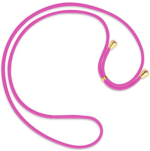 mtb more energy® Ersatz-Band für Handykette - Hot Pink - inklusive Endkappen (Gold) - hochwertige Austausch-Kordel - Band Seil Kette