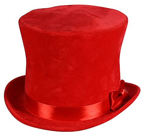 PAPSTAR NEU Hut Zylinder Flair Deluxe, rot, Samtzylinder für Kopfweiten 59-60cm