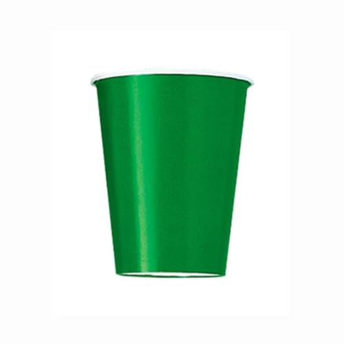Unique- Gobelets en Carton Vert Émeraude-Paquet de 14, 82152, Emerald Green, Pack of 14