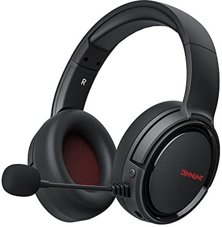 BINNUNE Wireless Gaming Headset with Mic for PC PS4 PS5 PlayStation 4 5, Bluetooth USB Gamer Headphones with Microphone for Laptop Computer