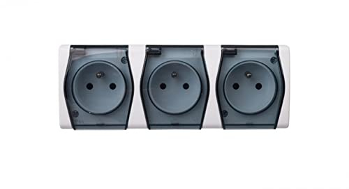 Hermes2 3-fach hermetische Steckdose z/u 16A IP44 weiß 1023-01 Elektro-Plast Eischelspaltung 5907569151080
