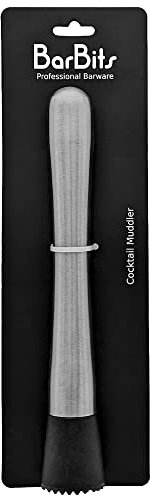 BarBits Stainless Steel Cocktail Muddler | Bar Tool for Muddling, Fruit Crushing & Mojito Making - Ice Crusher for Home & Professional Bars