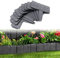 UISEBRT 70Pcs Rasenkante Kunstoff 17.5m Beeteinfassung Steinoptik Palisade Beetumrandung Mähkante Gartenzaun für Garten Border Blumenbeet, LxH 25x23cm, Anthrazit