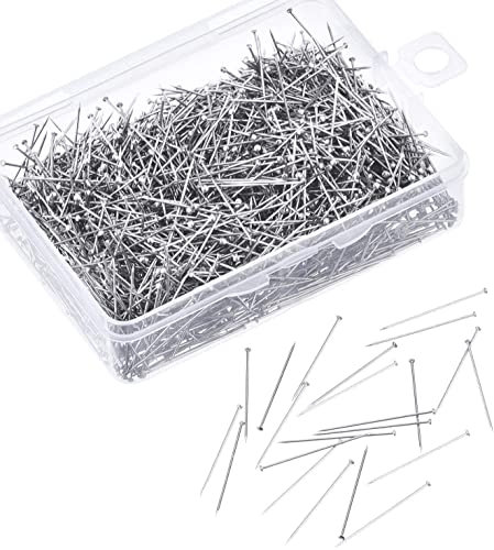 Kopf Pins,300 PCS Nähen Pins Stahl Stecknadeln Nähen mit Kopf Lang Schneidernadeln Nähstifte für Nähen Basteln Schmuckherstellung Handwerk 35 * 5MM
