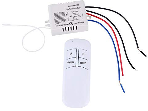 Interruttore Telecomando, Trasmettitore Ricevitore Interruttore Telecomando da Parete Senza Fili Digitale Luce Lampada 220 V, Interruttore per Lampade Ventilatori Plafoniere
