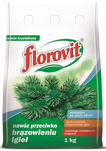 Florovit Koniferendünger Spezialdünger 1kg für Nadelbäume wie Eibe, Lärche, Zypresse, Fichte, Kiefer, Tanne und andere gegen Braune Nadeln