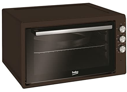BEKO, Mini Four posable, 50L, Multifonction Chaleur brassée, Catalyse de fond, Noir, Boutons chromés, 7 fonctions, 2400W, Minuteur coupe circuit, 180°C, Tournebroche, Eclairage intérieur