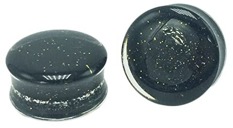 AMDXD 2er Flexible Dünne Piercing Ohrringe Acryl, 1/2 inch Tunnel Für Ohren Schwarz Ohrstecker Set Punk für Unisex