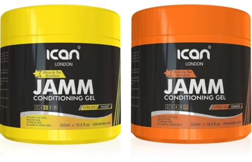 ican London Jamm Conditioning Gel Honey Extra Hold 500 ml + Orange Supreme Hold 500 ml Kombi-Set