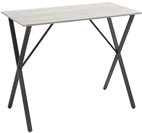 HOMCOM 120 cm Rectangular Bar Table for 4 People, Modern Breakfast Bar Table with Wood Effect Tabletop, Steel Legs, Coffee Desk for Living Room, White