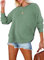 BLENCOT Damen Sweatshirt Casual Pullover Damen Langarmshirts Einfarbige Rundhalsausschnitt Tunika Tops