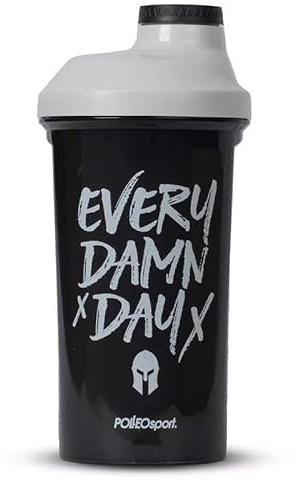 Shieldmixer Damn Day Protein-Shaker 600ml - Trinkflasche für Eiweiß- & Sportgetränke - Shake-Becher - Gym-Zubehör - Schwarz - Defender Classic