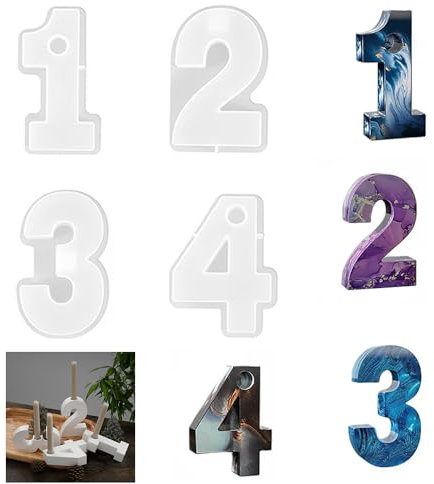 DIY Zahlen Silikonform Kerzenhalter,Silikonform Adventszahlen 3D,Adventszahlen Gießform,1-4 Zahlen Form DIY silikonform,Gießform Kerzenhalter,für Kerzenständer Tablett Dekoration