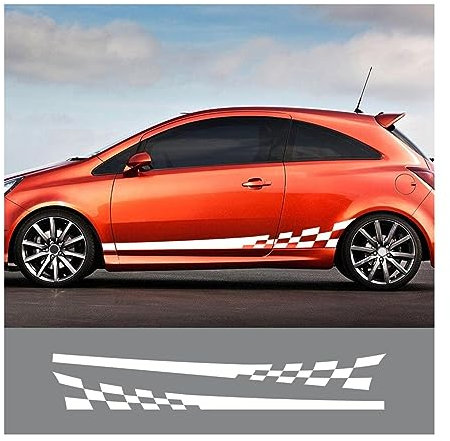 LeLeD Karosserie Kofferraum Dekoration Aufkleber Taille Linien Aufkleber Tür Seitendekor Aufkleber für Opel OPC Mokka Astra Vectra,B-White