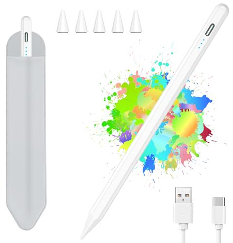KBCASE Lápiz para Apple iPad 2018-2024,Pencil para iPad Carga Rápida de 15 mins, Rechazo de Palma Stylus Pen para Apple iPad 10/9/8/7/6th Gen,Pro M4/11/12.9/13,Air M2/3/4/5,Mini 5/6