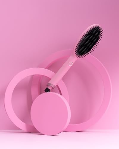 ghd glide pink - Cepillo de pelo térmico para un acabado liso natural sin esfuerzo, suaviza y elimina el encrespamiento, temperatura óptima de peinado 185ºC, edición limitada 2024, rosa