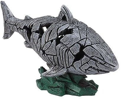 Kikumi Robuste, Wasserfeste, Hohle Hai-Skulptur aus Harz, 7,3 Zoll Lang und 4,5 Zoll Breit, Hai-Statue für Tischregal-Dekoration