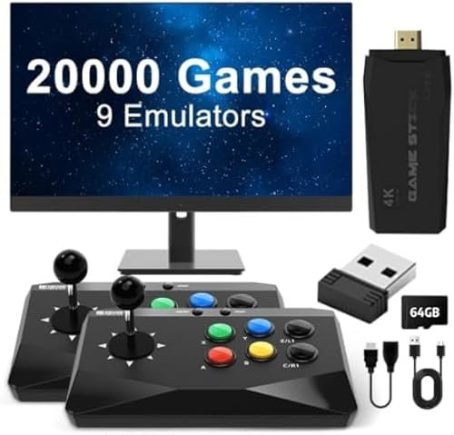 Console Retrogaming, 10000+ Jeux Console De Jeux Retro, Retro Gaming Console avec Manette De Jeu sans Fil 2.4G, Console Retro pour Enfants et Adultes (Double)