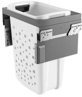 Hailo Wäschesammler 3270491 Laundry Carrier 450 Bad 33 Liter | Moderner Wäschekorb in weiß | Großzügiges Fassungsvermögen | Perfekt für Badezimmer und Hauswirtschaft