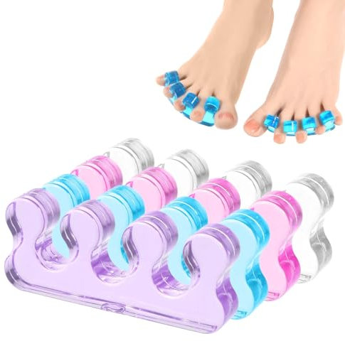 8 Pcs Gel Toe Separator Repeatable Toe Separators For Nail Varnish Colorful Toenail Dividers Toe Separator for Nail Polish Men Women Pedicure Manicure Nail Art