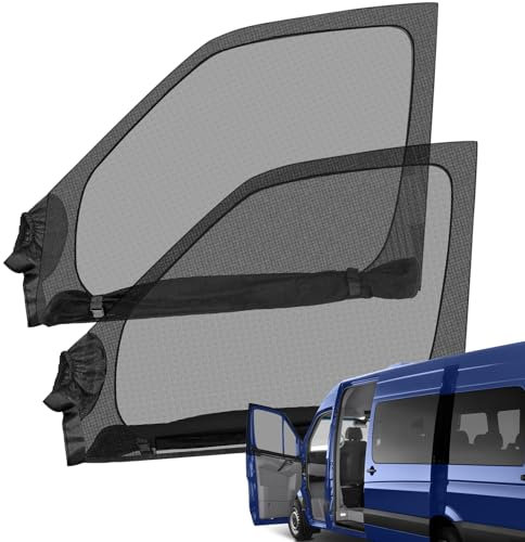 Mosquitera para Puerta Delantera Coche Ventana Parasol Compatible con Mercedes Sprinter, 1 para Tamaño Universal de Doble Capa, Compatible con FIAT Ducato, Transpirable Compatible con Otra Vans