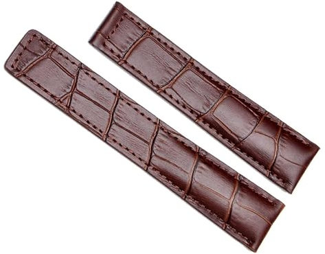 dongriuk Echtleder-Uhrenarmband für Tag Heuer-Uhrenarmbänder, Herren-Armbanduhren, Band 20 mm, 22 mm(Brown,22mm Silver Buckle)