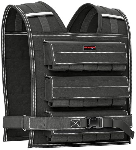 SPORTNOW 15KG Adjustable Weighted Vest for Men and Women, Weight Vest with 15 Metal Weights, Adjustable Straps and Reflective Strips, Running Cardio Exercise Strength Training