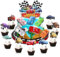 Juego de 23 Piezas de Cars Tartas Decoracion, Cars Decoracion Tartas Cumpleaños y 6 Modelos de Coches de Juguete, Topper para Fiesta de Cumpleaños Niños