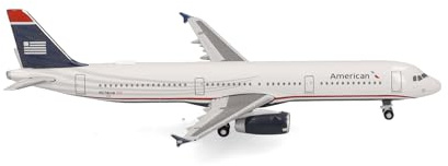 Herpa model aircraft American Airlines Airbus A321 - US Airways Heritage livery - N578UW, 1:500 scale miniature, collector’s item, aircraft model without stand, metal