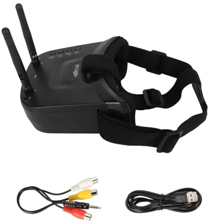 Luocute Brille, 5,8 GHz, 3 Zoll, 40 Kanäle, 480 X 320 LCD-Bildschirm, Tragbarer HD-Displayempfänger, Eingang, Ausgang, Langlebiger Bieb, Video-Haders-Föser
