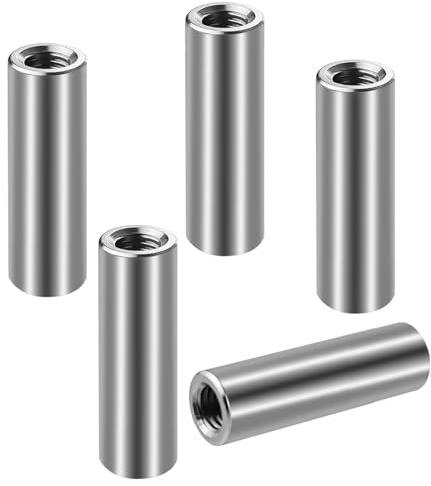 SHBAOCH Lot de 5 manchons filetés ronds M5 x 30 mm, en acier inoxydable 304, écrous de connexion longs (M6 x 30 mm)