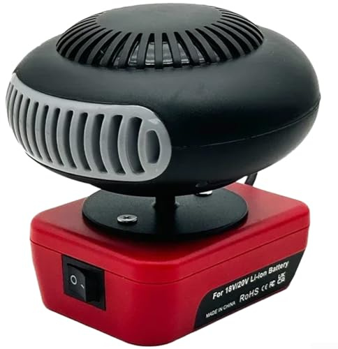 Riscaldatore portatile a batteria con doppia modalità di aria calda e fredda, rotazione a 360° e doppia porta USB, per utensili elettrici senza fili da 18 V/20 V (HotBlower-MWQ-2USB)