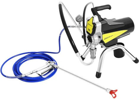 Airless - Pulverizador de pintura (1800 W, 3300 psi, sistema de pulverización con manguera de alta presión de 8 m y barra de extensión de 50 cm, pistola de pulverización para pared, pintura de