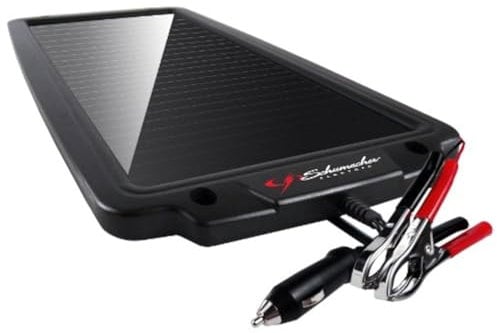 Schumacher Electric Solar Battery Maintainer, SP-200, Quick-Connect Clamps, DC Accessory Plug, Water Resistant, 2.4 Watts, 12 Volt, for Car, Motorcycle, Lawn Tractor, ATV, and Marine Batteries