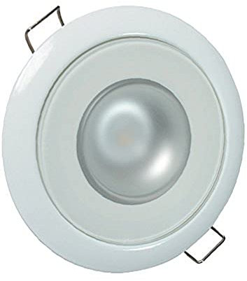 Lumitec Mirage - Flush Mount Down Light - Glass Finish/White Bezel - 3-Color Red/Blue Non-Dimming w/White Dimming