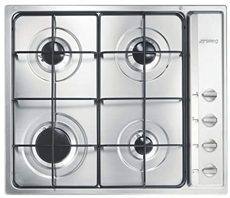 Smeg S64S plaque - plaques (Intégré, Gaz, Acier inoxydable, Acier inoxydable, Émaillé, Rotatif)