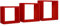 Sanitec Incubo Mensole da Parete, Legno, Rosso, 15.5x35.0x35.0 cm, 3 unità