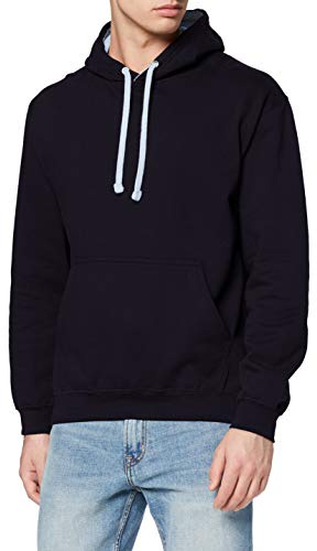 AWDis Men's Varsity Hoodie, Multicoloured (New French Navy/Sky Blue), Large