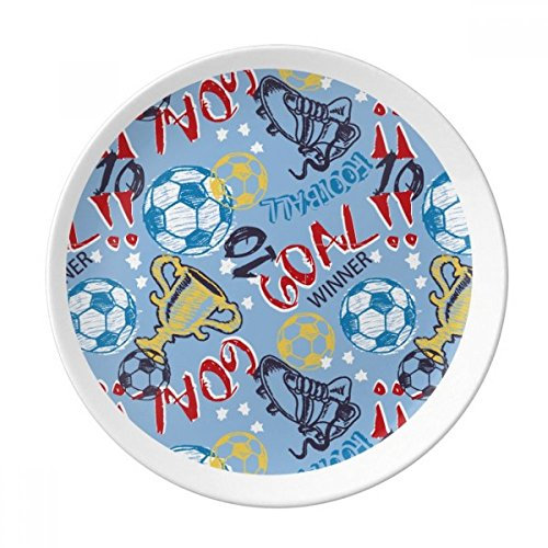 Goal Soccer Football Sports Winner décoratifs en porcelaine Assiette à dessert 20,3 cm dîner Maison Cadeau
