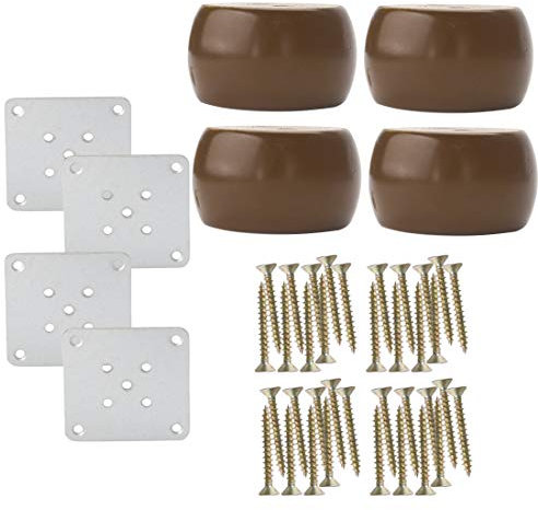 Sourcing Map Lot de 4 pieds ronds de rechange en bois massif pour meuble de bureau, canapé, lit, armoire 3,8 cm