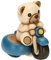 THUN, Bomboniera Teddy Motors su Sidecar in Ceramica Decorata a Mano, Linea Bomboniere, 11x8x11.4 cm h
