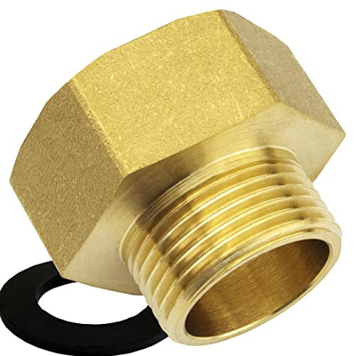 SHYNE Premium 3/4 Zoll auf 1 Zoll Reduzierstück inkl. Gummidichtung aus hochwertigem Messing robust und rostfrei Anschlussnippel Rohrstutzen (2er Pack)