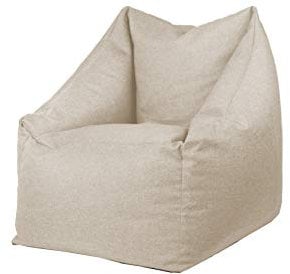 chilly pilley Sitzsack Sitzkissen Bodenkissen Sessel Gartenkissen mit Rückenlehne Sitz (Creme)