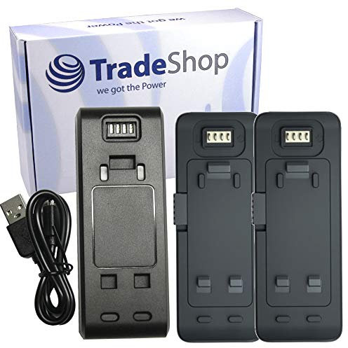 2X Li-Ion Akku (1200mAh) + 2-Fach Ladegerät/Ladestation/Netzteil für Insta 360 One R Insta IS360RB Kamera Actionkamera