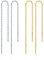 Threader Ohrringe für Frauen S925 Sterling Silber 2 Paare Gold Kette Ohrringe Threader Dangle Drop Ohrringe Weihnachten Schmuck (3.5inch)