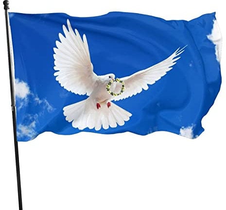 Regenbogen Flagge Peace Flagge 150 x 90 cm Friedenstaube Fahnen und Flaggen Flagge Weltfrieden Flagge Peace Taube mit ölzweig Fahne Gartenflagge Garten Dekor Flagge Frieden und Freiheit