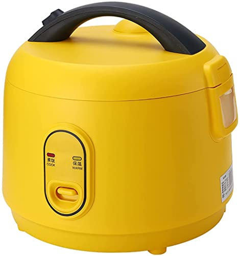 Olla arrocera eléctrica Amarilla 2L ollas arroceras pequeñas con Olla arrocera Antiadherente extraíble para cocinar arroz, Carne o gachas