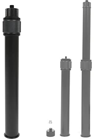 Photecs Stativ-Verlängerung Pro-L, verstellbares Mini-Monopod bis ca. 41cm, Kamera-Handgriff, Teleskop-Handstativ mit 3/8 Zoll Innengewinde und 1/4 Zoll Außengewinde, mit Gewindeadapter 1/4 zu 3/8