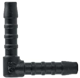KafTon Hose Mender Pipe Elbow Connector Drip Irrigation Fitting Joiner Black (5mm - 3/16, 10)