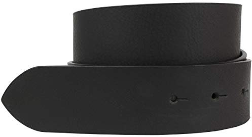 BELTINGER Wechselgürtel aus Vollbüffelleder mit Druckknöpfen 4 cm | Druckknopf-Gürtel für Damen Herren 40mm | Büffelleder-Gürtel ohne Schnalle | Schwarz 110cm